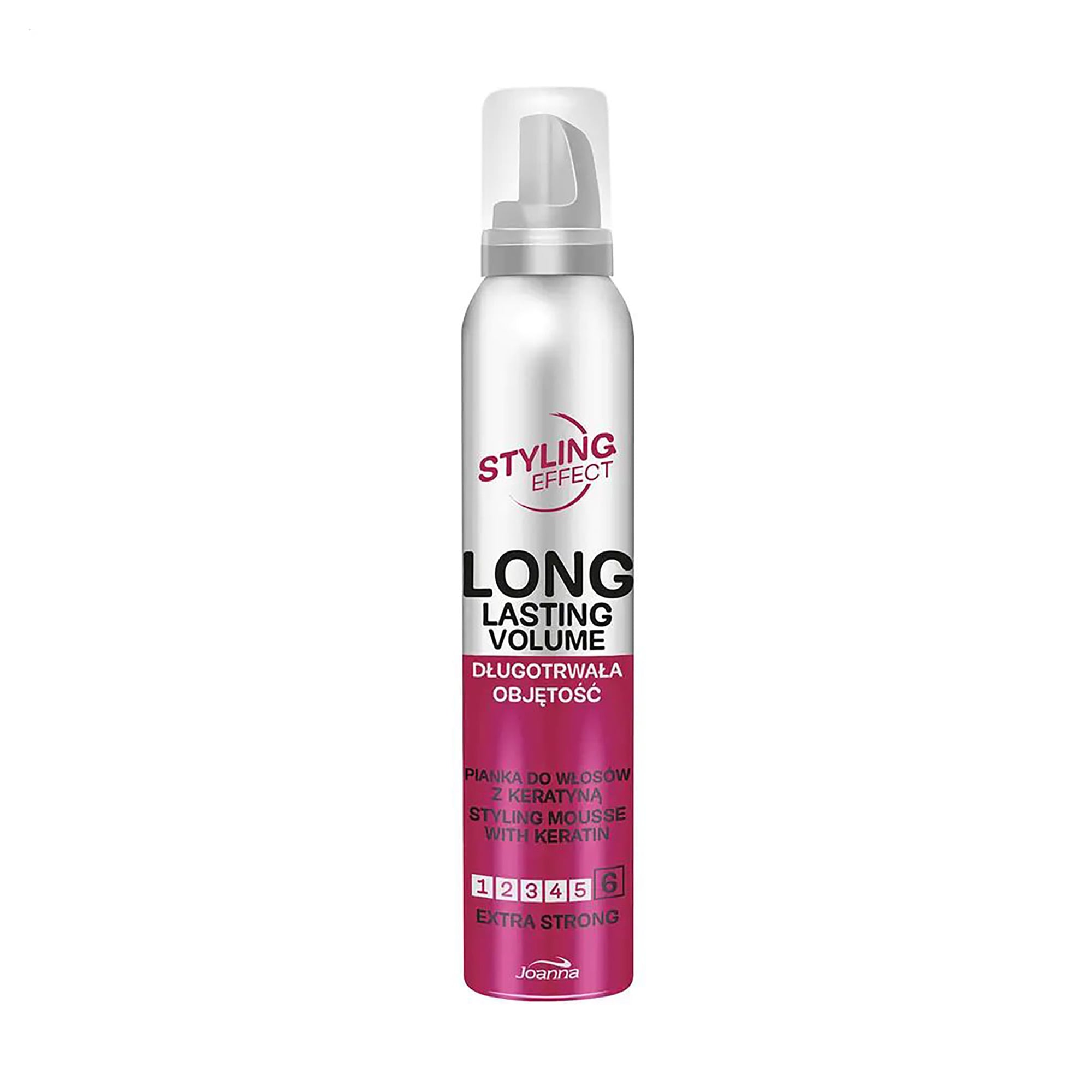 Мус для волосся Joanna Styling Effect Styling Mousse With Keratin Extra Strong з кератином, екстрасильна фіксація, 150 мл